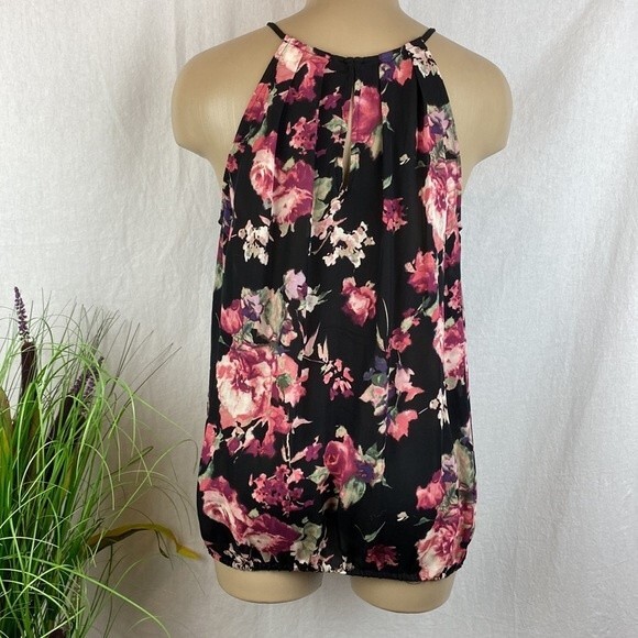 Joie 100% Silk All In Good Time Sleeveless Dark Floral Blouse Top S - Picture 5 of 11